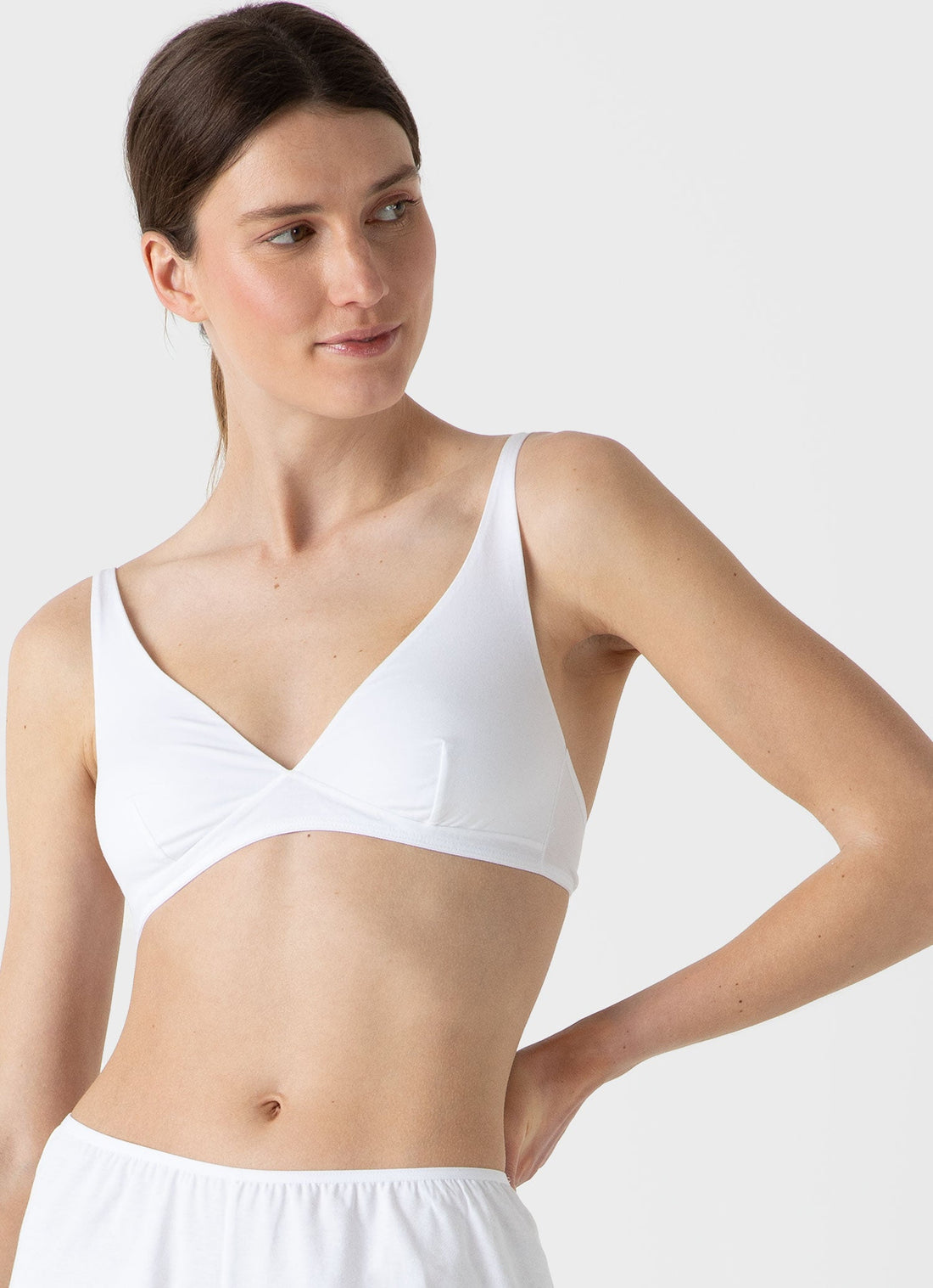 Women's Cotton Stretch Bralette in White