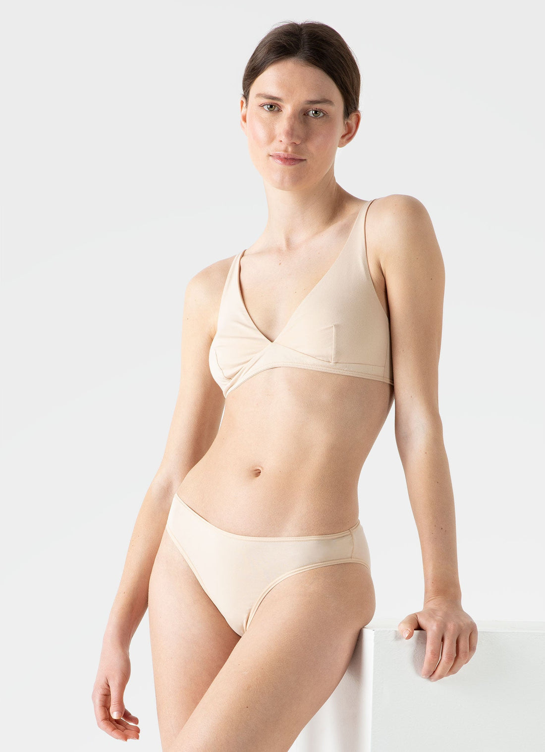 Women's Cotton Brief in Beige