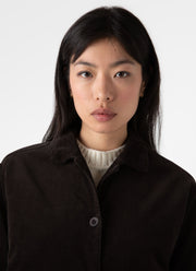 Women's Corduroy Boxy Jacket in Coffee