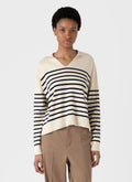 Ecru/Navy Breton Stripe