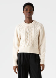 Women's Cable Knit Jumper in Ecru