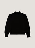 Women's Lambswool Funnel Neck Jumper in Black