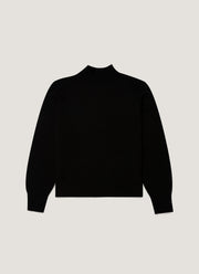 Women's Lambswool Funnel Neck Jumper in Black