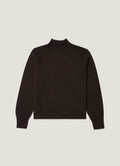 Women's Lambswool Funnel Neck Jumper in Truffle
