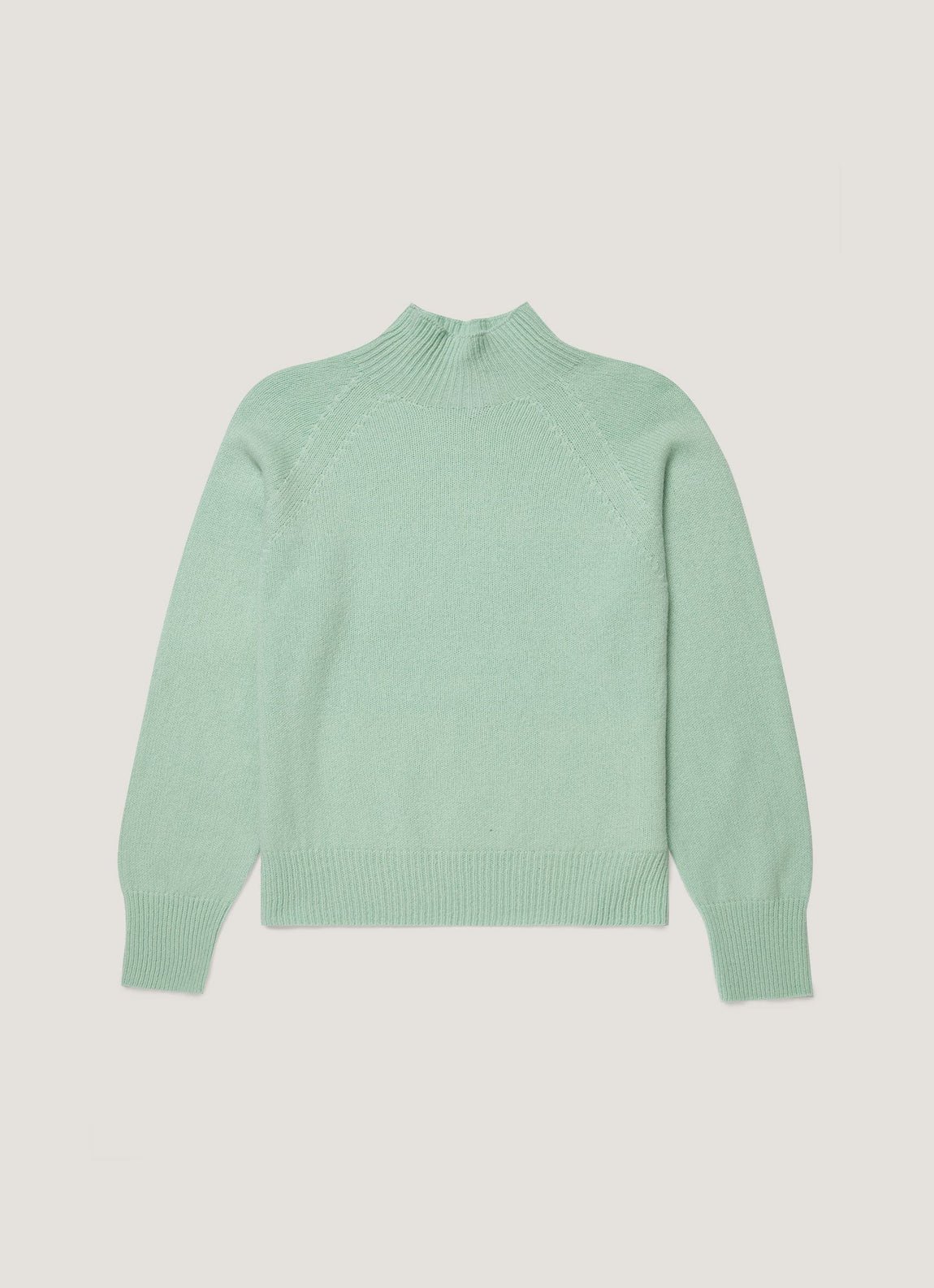 Women's Lambswool Funnel Neck Jumper in Light Green