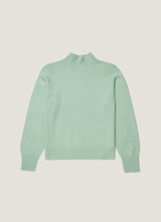 Women's Lambswool Funnel Neck Jumper in Light Green