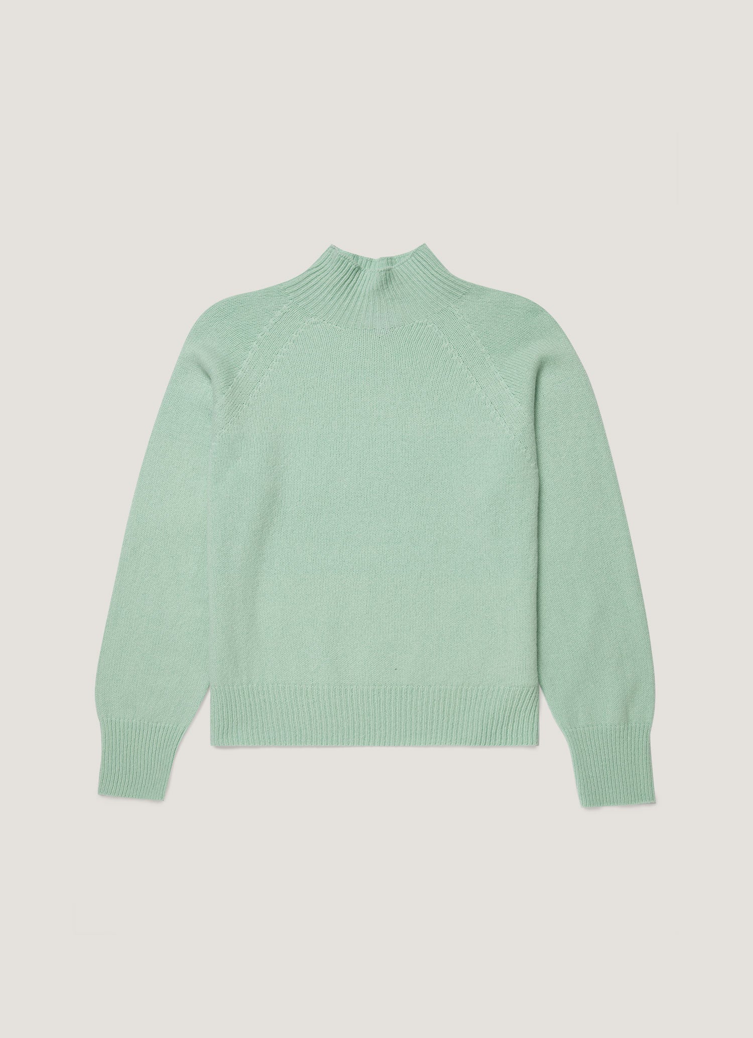 Women's Lambswool Funnel Neck Jumper in Light Green