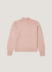 Women's Lambswool Funnel Neck Jumper in Cherry Blossom