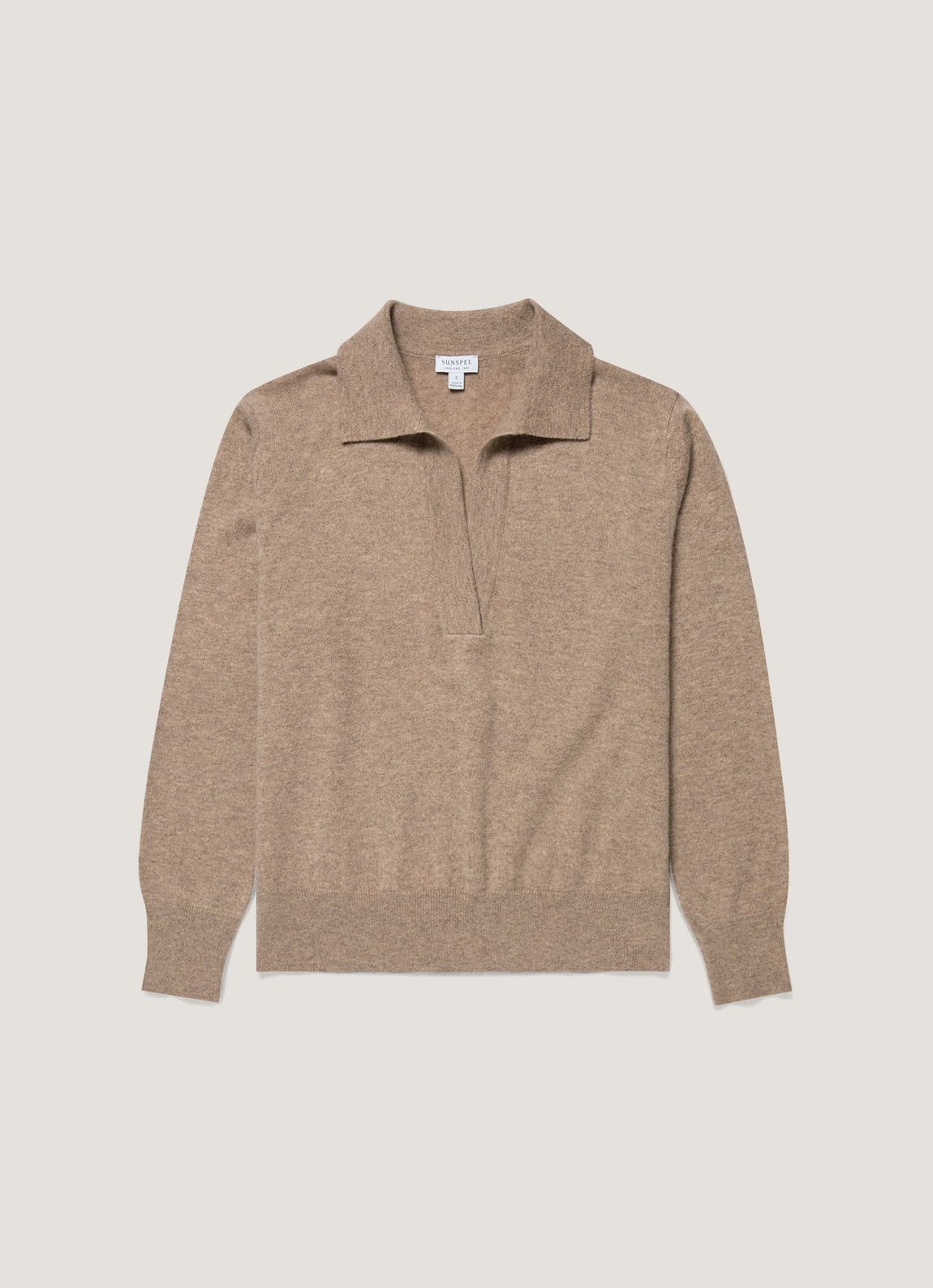 Women's Cashmere Polo Shirt in Mink