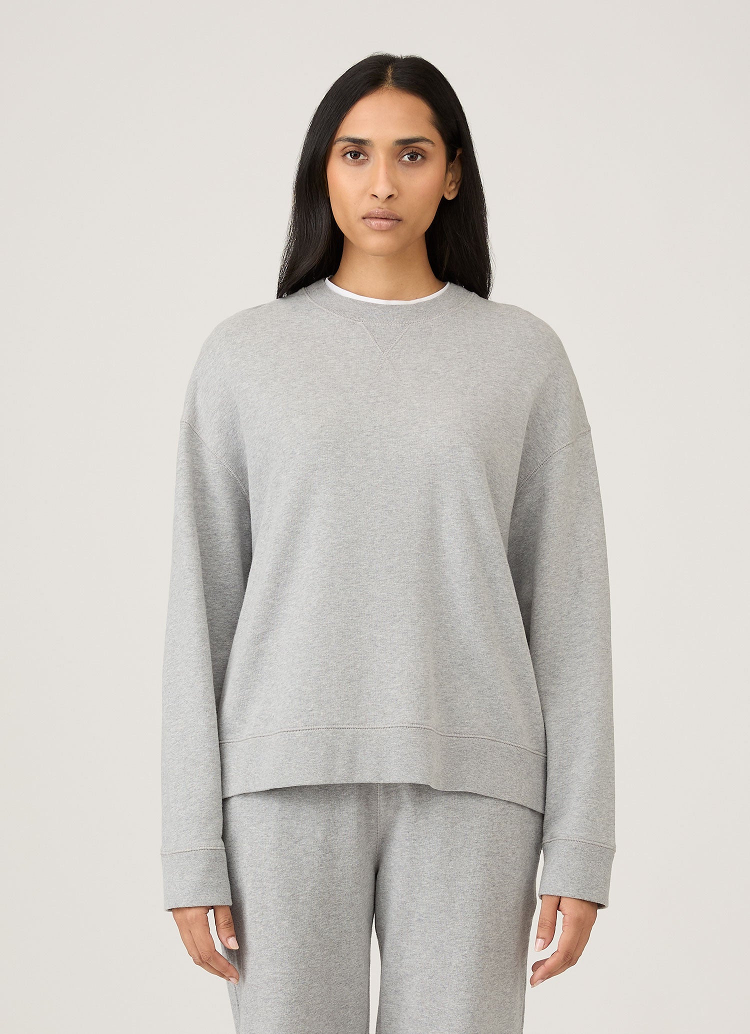 RHV コットンスウェット リラックスループバックスウェットシャツ （Grey Melange）| Sunspel