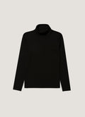 Women's Long Sleeve Funnel Neck Top in Black