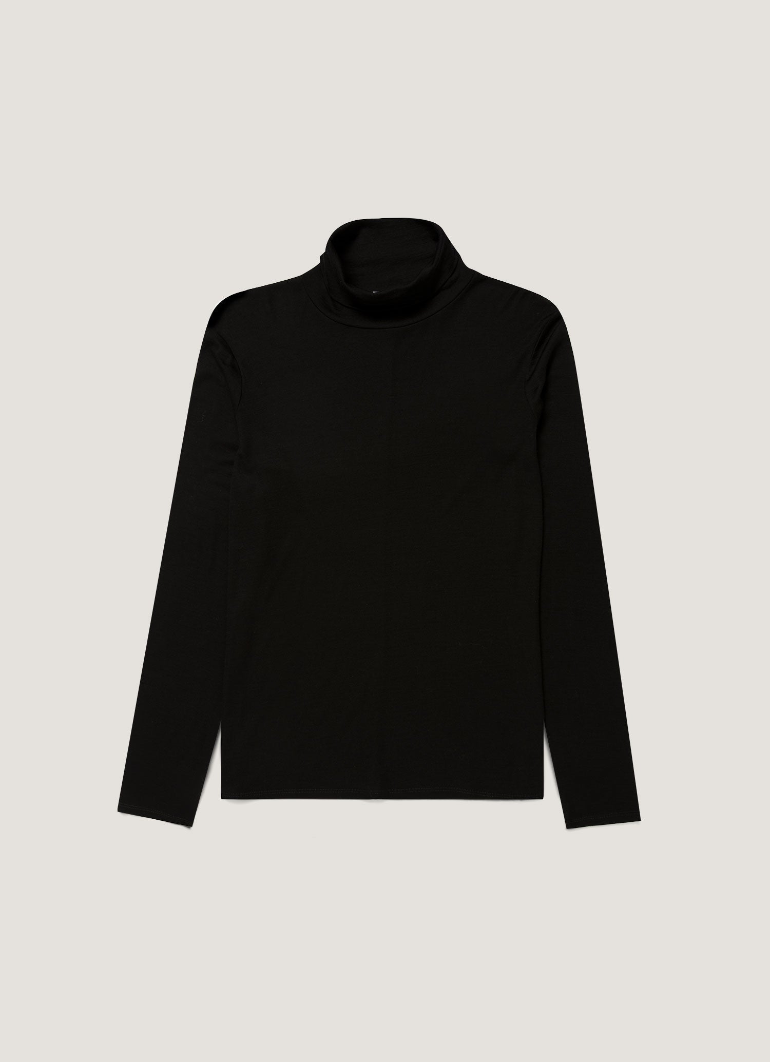 Women's Long Sleeve Funnel Neck Top in Black
