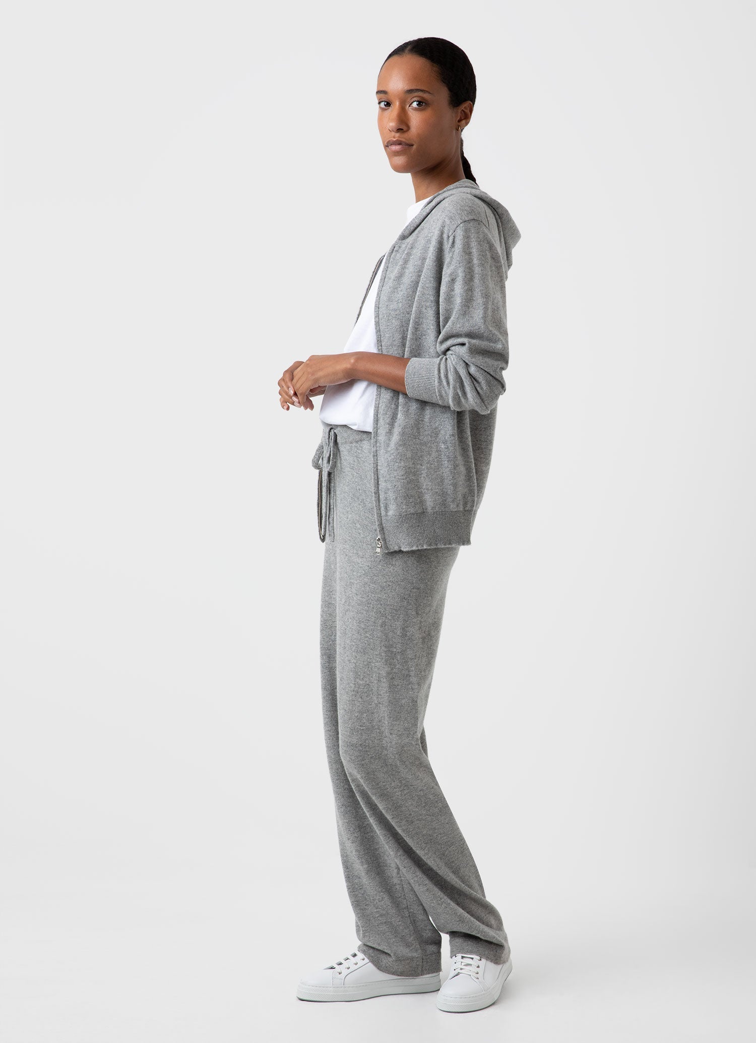 Women's Cashmere Lounge Pant in Grey Melange