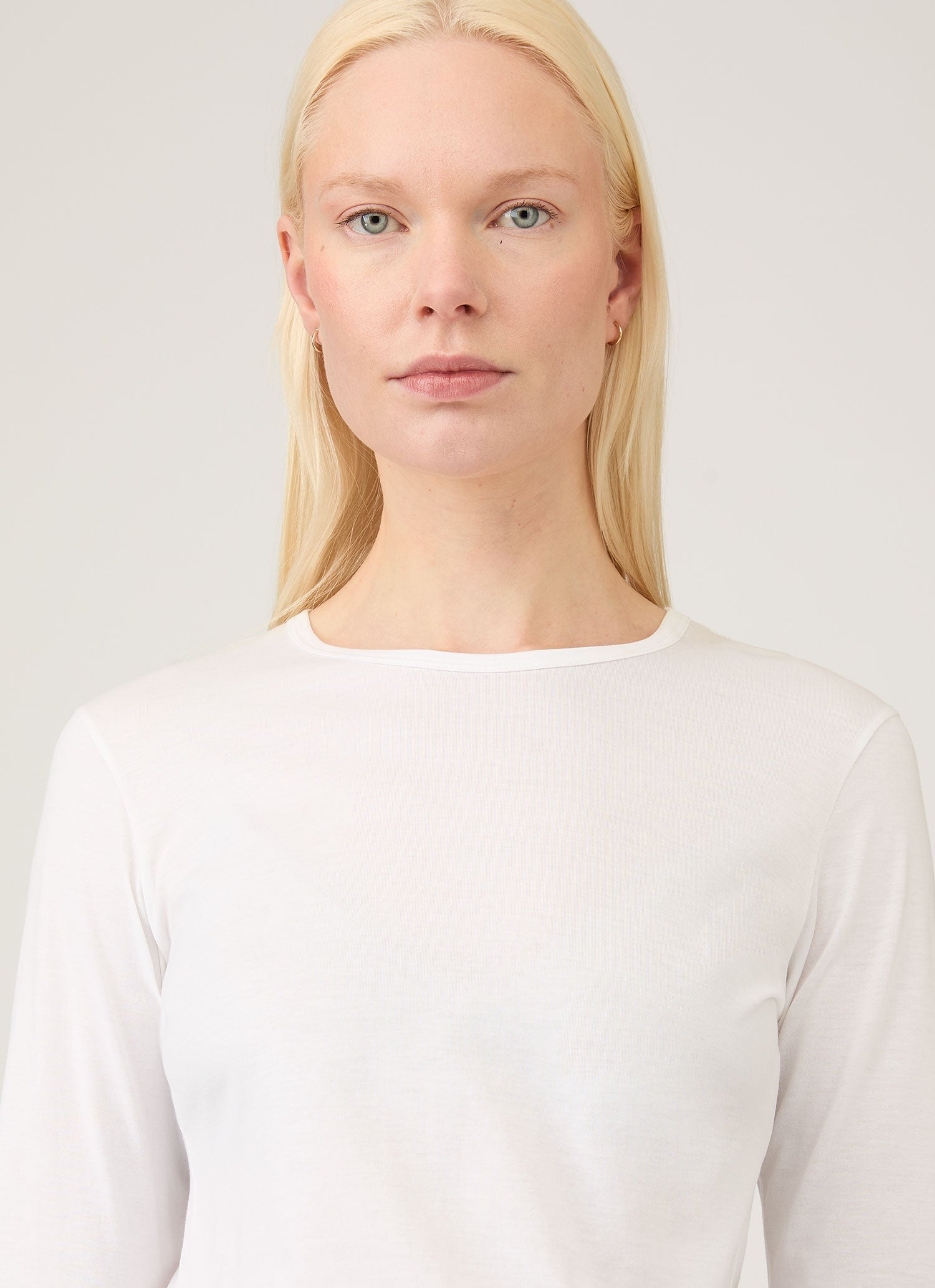 N.HOOLYWOOD SUNSPEL リバーシブル ロングスリーブ カットソー ロングスリーブ クラシック Tシャツ（White）| Sunspel