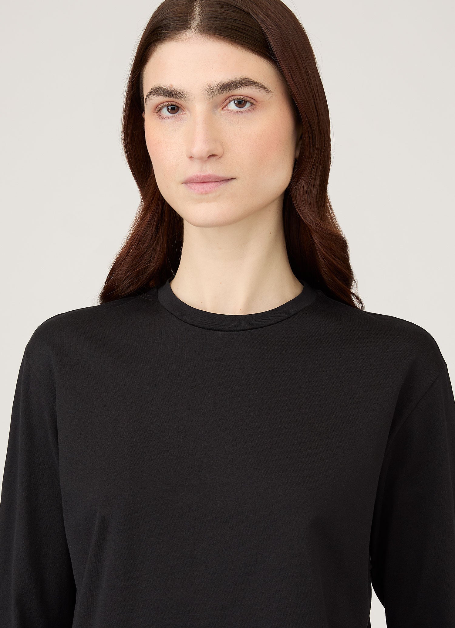 ロングスリーブ ボーイフィット Tシャツ（Black）| Sunspel