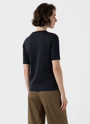 Women's Mid Sleeve T-shirt in Black
