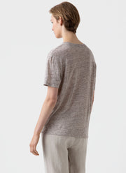 Women's Linen T-shirt in Oatmeal Melange