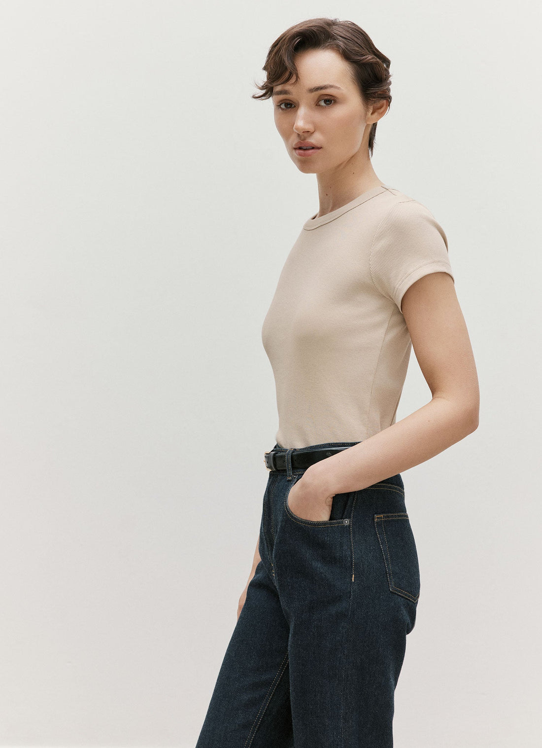 リブ Tシャツ
