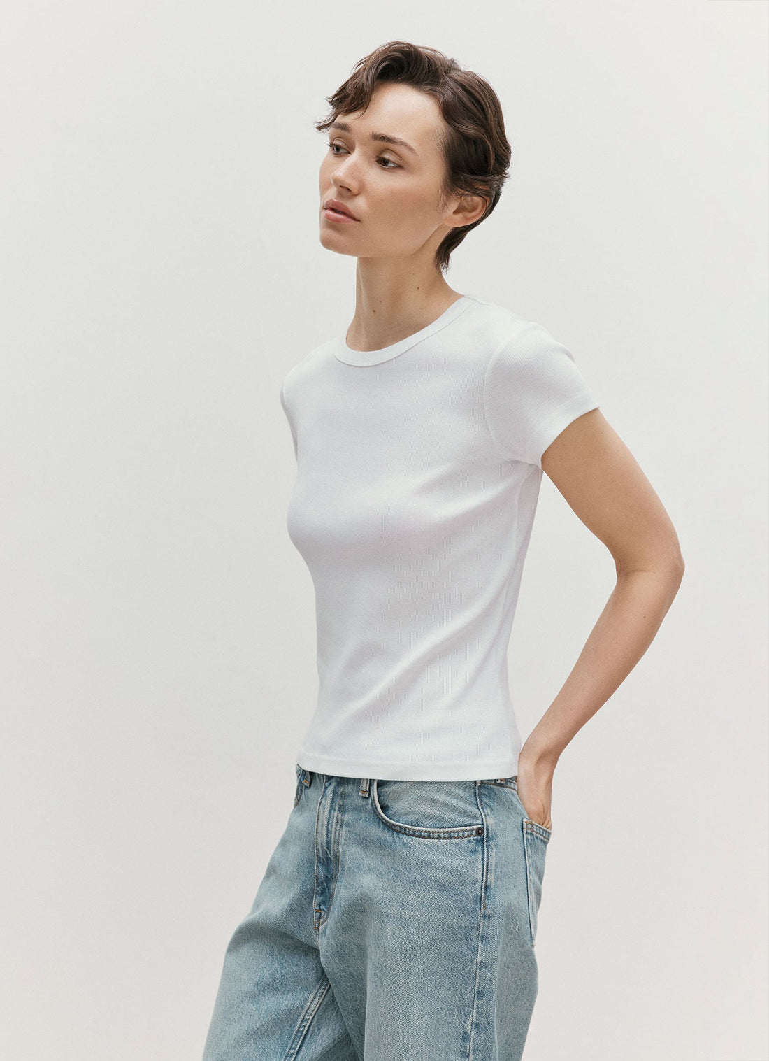 リブ Tシャツ