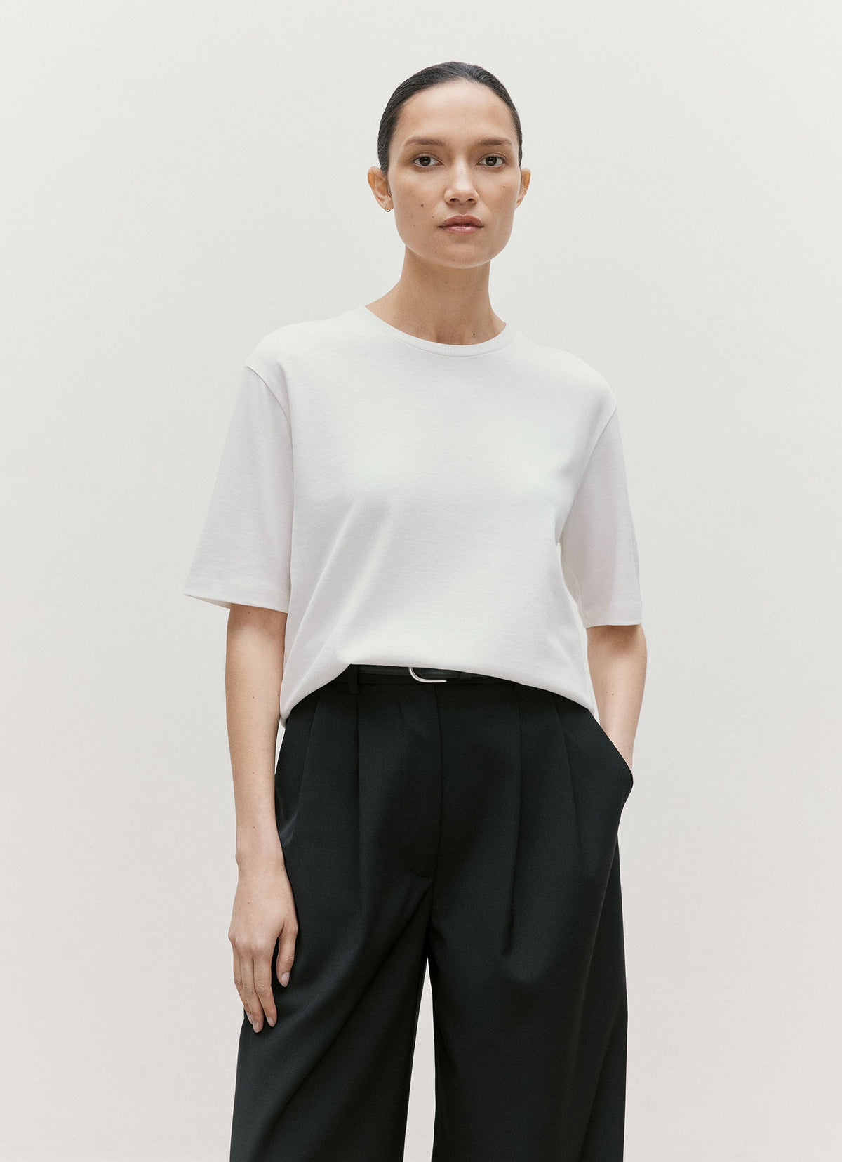 Women's Silk Cotton T-shirt in White