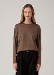 Women's Long Sleeve Everyday T-shirt in Dark Cedar