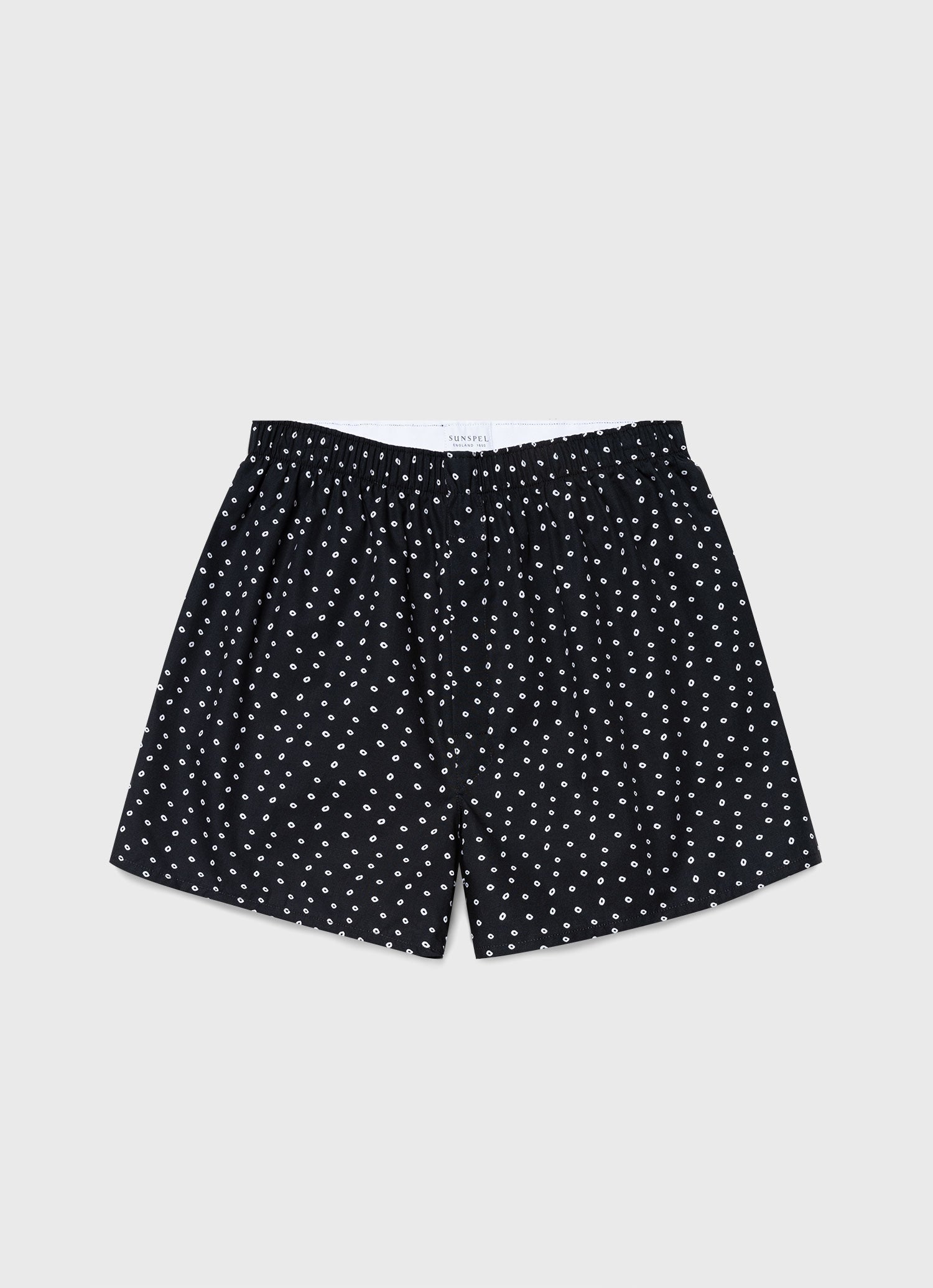 Men's Classic Print Boxer Shorts in Hole Spot Print Black