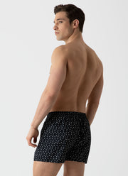 Men's Classic Print Boxer Shorts in Hole Spot Print Black