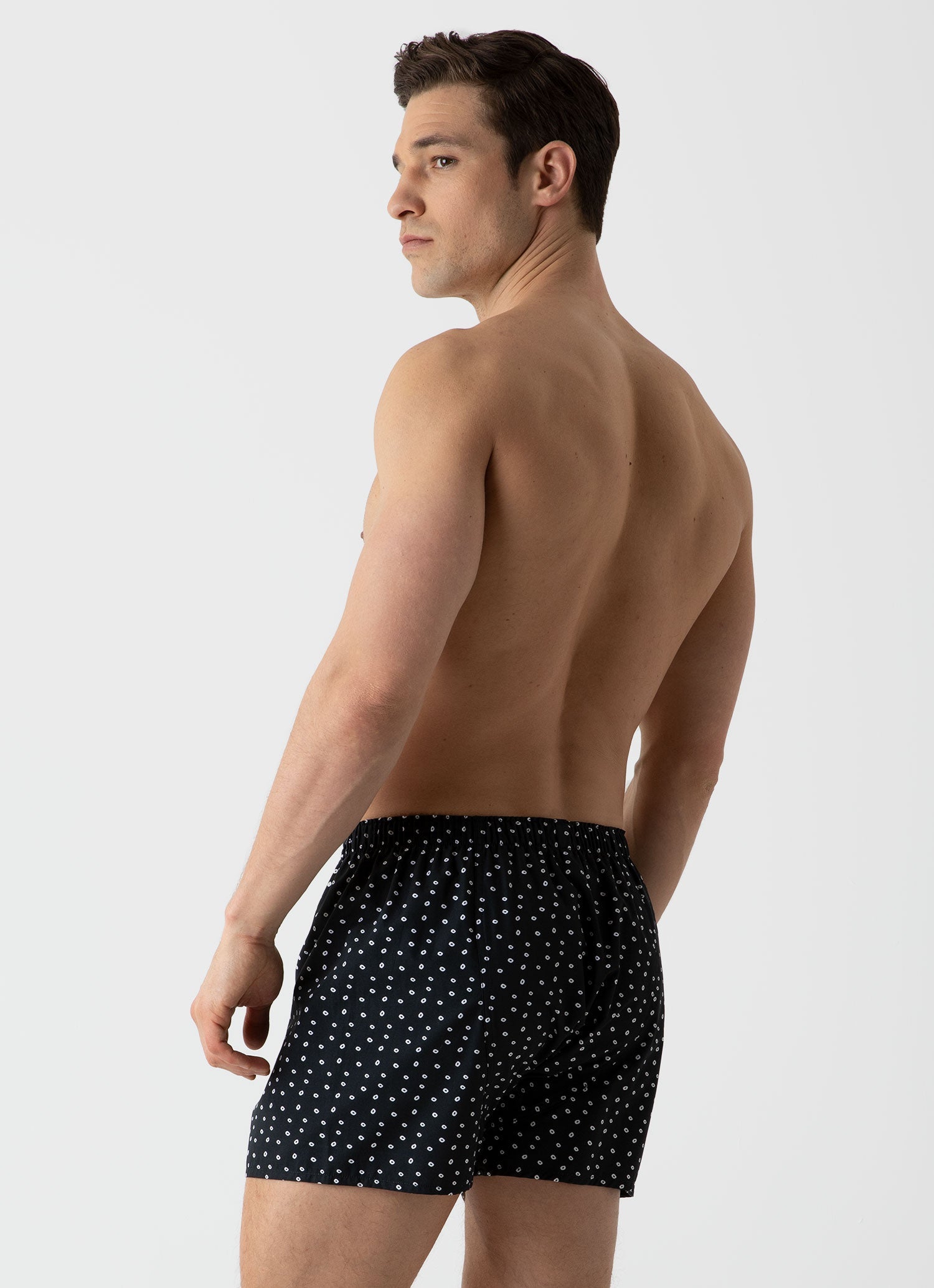 Men's Classic Print Boxer Shorts in Hole Spot Print Black