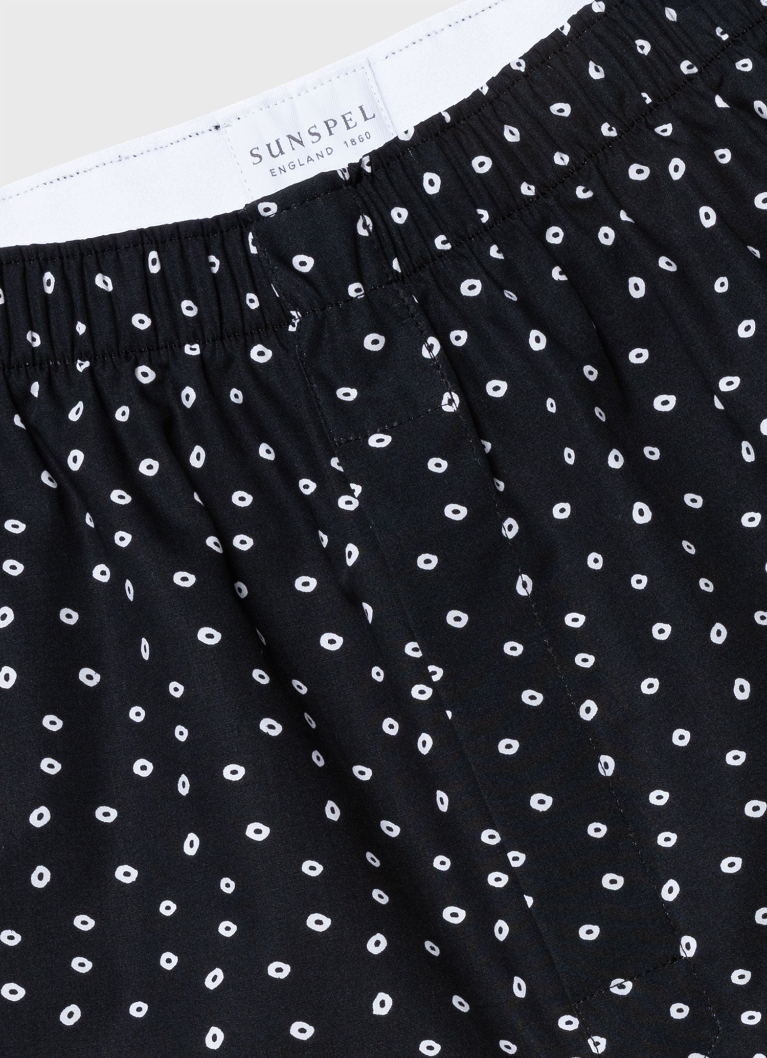 Men's Classic Print Boxer Shorts in Hole Spot Print Black