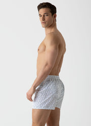 Men's Classic Print Boxer Shorts in Hole Spot Print White