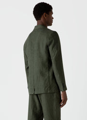Men's Linen Blazer in Hunter Green