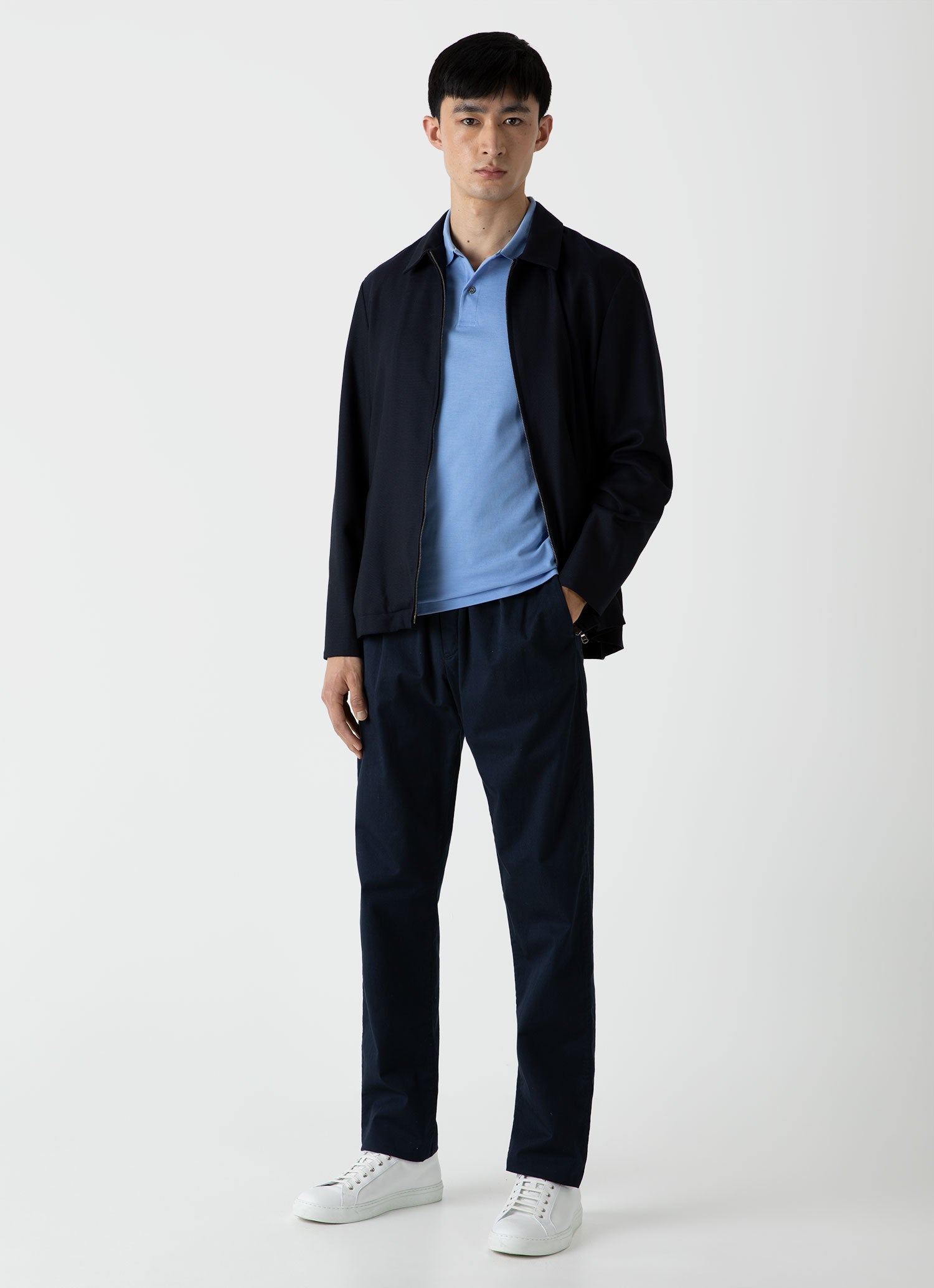 Men's Piqué Polo Shirt in Cool Blue
