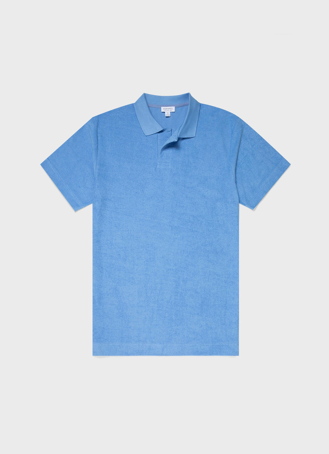 Men's Towelling Polo Shirt in Cool Blue