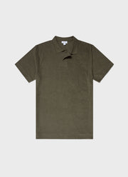 Men's Towelling Polo Shirt in Hunter Green