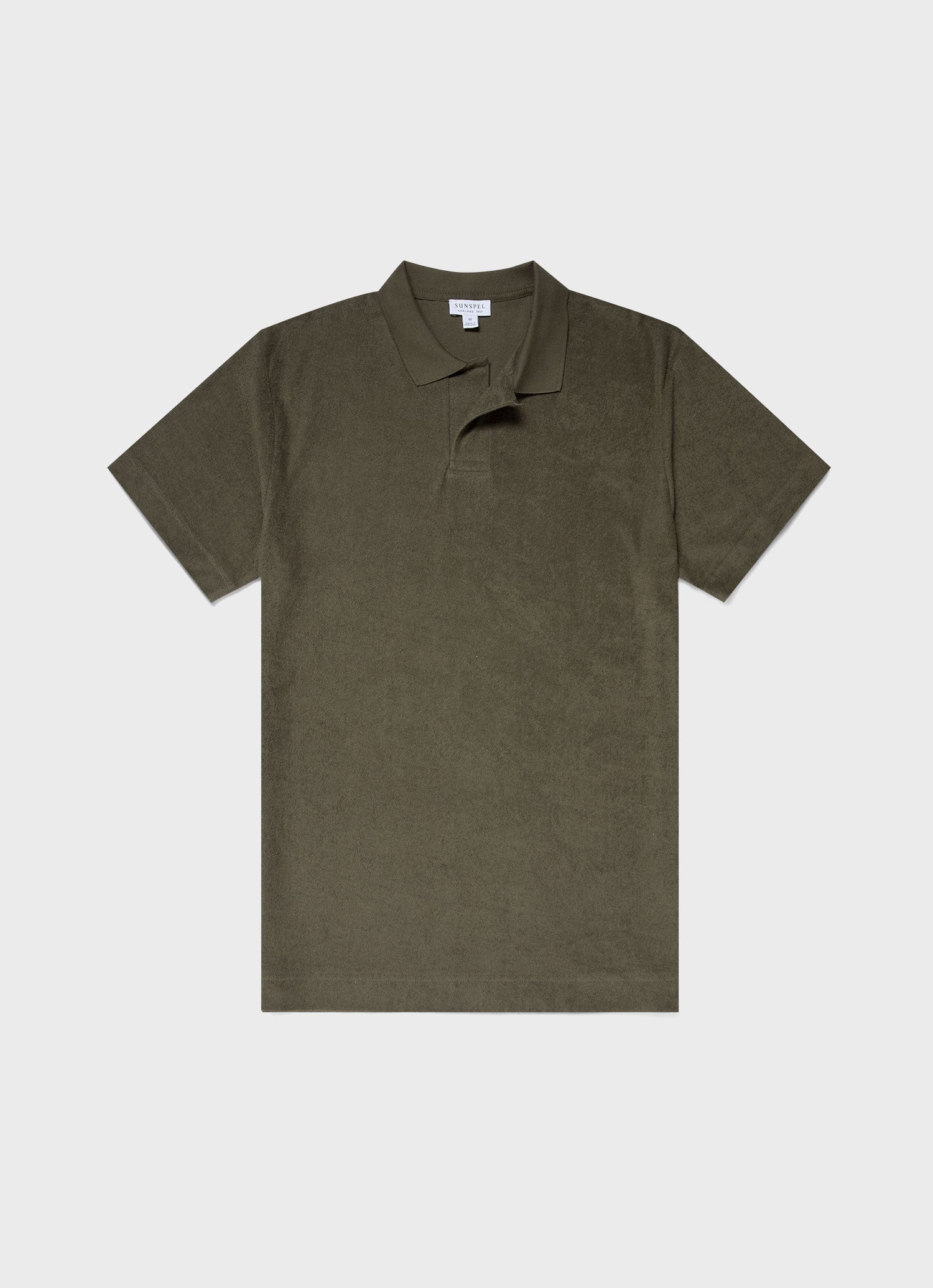 Men's Towelling Polo Shirt in Hunter Green