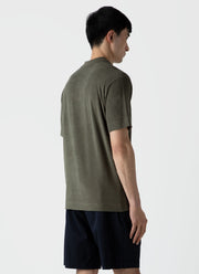 Men's Towelling Polo Shirt in Hunter Green