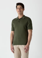 Men's Sea Island Cotton Polo Shirt in Hunter Green