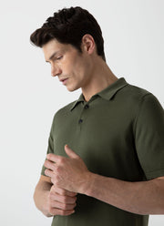 Men's Sea Island Cotton Polo Shirt in Hunter Green