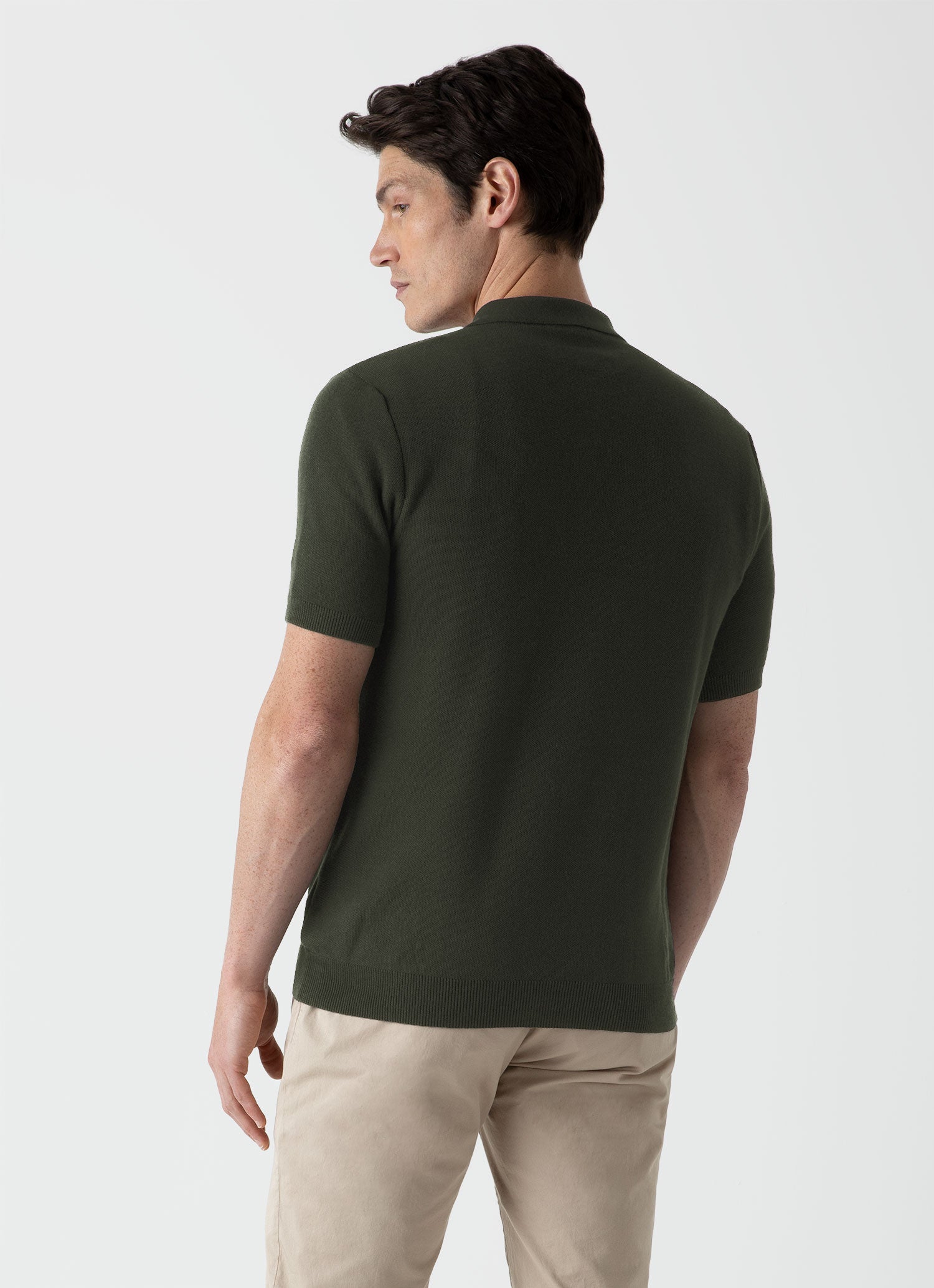Men's Knit Polo Shirt in Hunter Green
