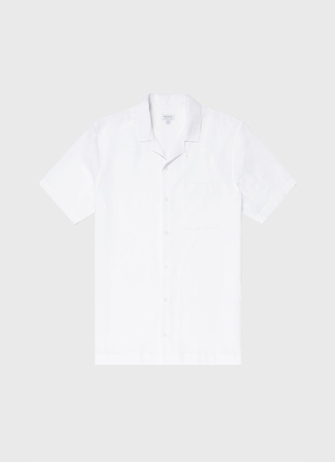Men's Waffle Camp Collar Shirt in White