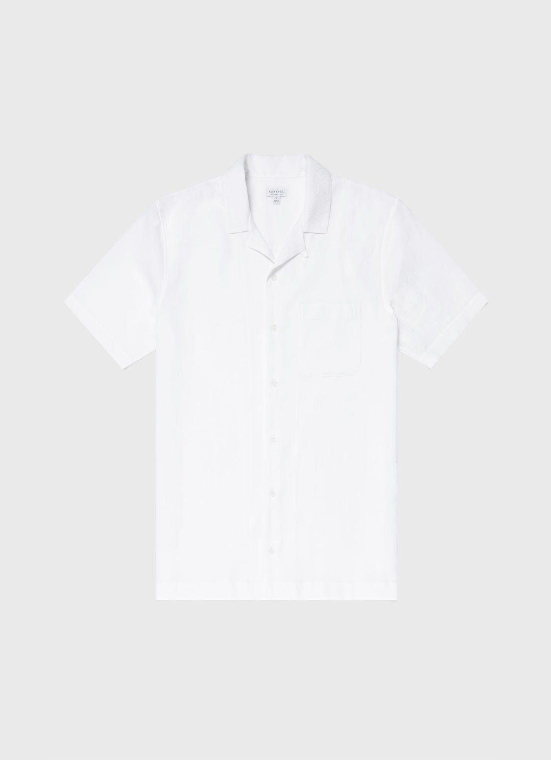 Men's Waffle Camp Collar Shirt in White