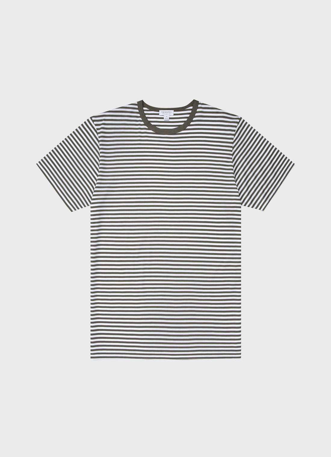 Men's Classic T-shirt in Hunter Green/White English Stripe