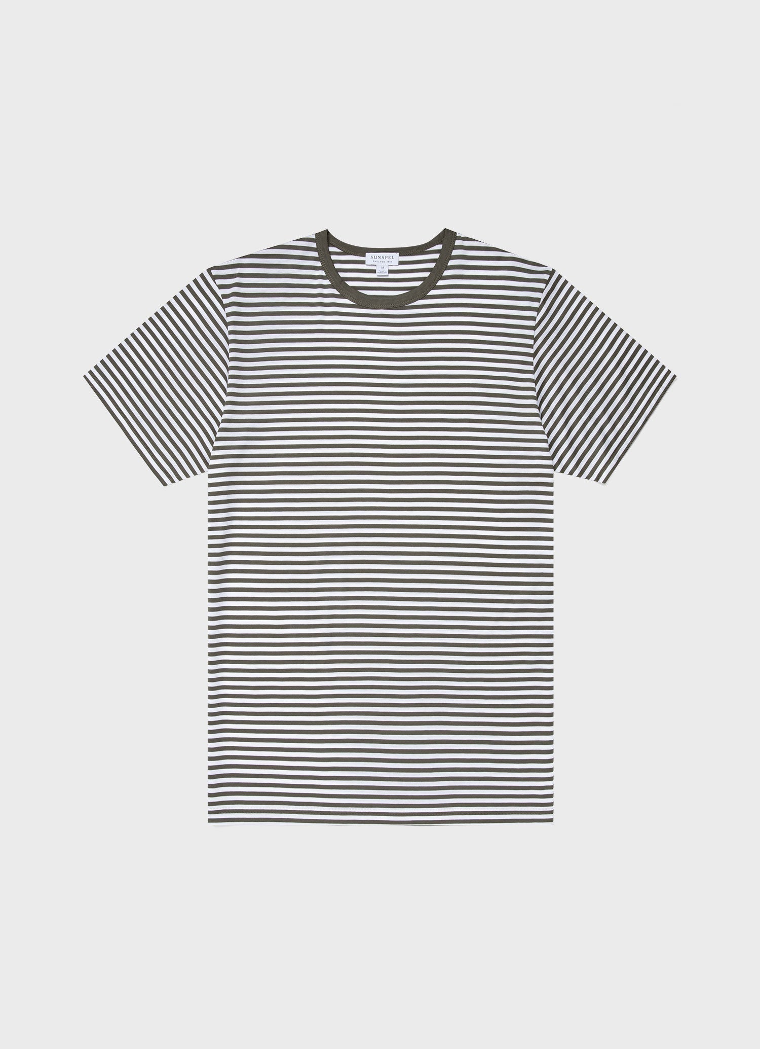 Men's Classic T-shirt in Hunter Green/White English Stripe