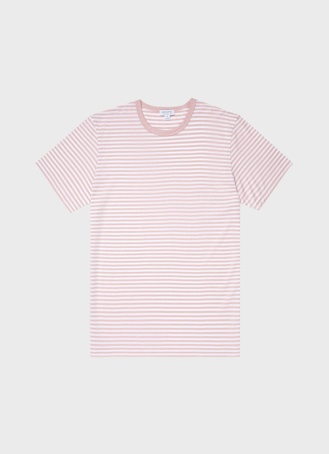 Men's Classic T-shirt in Shell Pink/White English Stripe