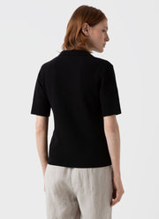 Women's Archive Knit Polo in Black