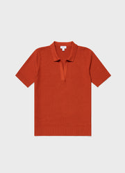 Women's Archive Knit Polo in Burnt Sienna